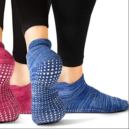 LA Active Grip Socks 2-Pair Set for Yoga Pilates Ballet