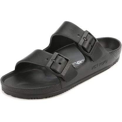 Adjustable Double Buckle Waterproof EVA Slides for Women