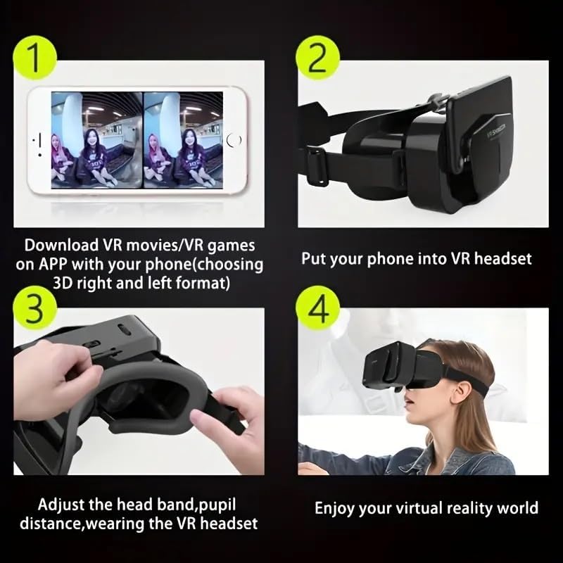 VR Headset for iPhone & Android Smartphones – Immersive Glasses