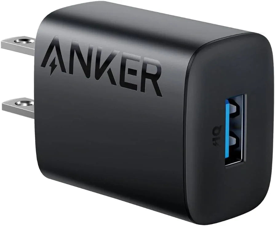 Anker 12W USB‑A Wall Charger for iPhone, Android, Galaxy – Black - Gomix Brands Outlet