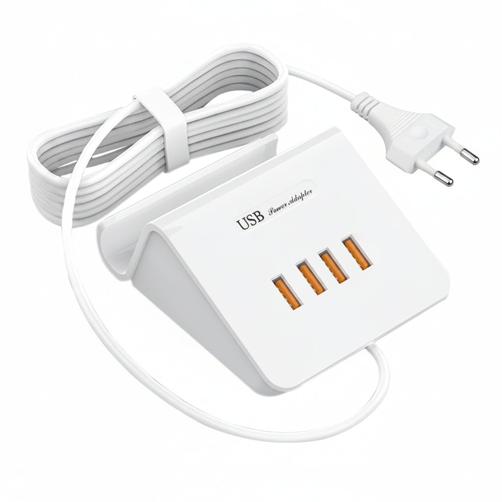 ALFFREUDE 25W 4-Port USB-A Charging Station with 1.5m Cable White