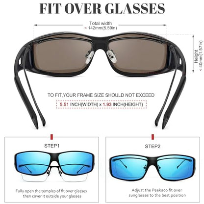 URUMQI Peekaco Polarized Sunglasses – Fit Over Glasses UV400 Protection