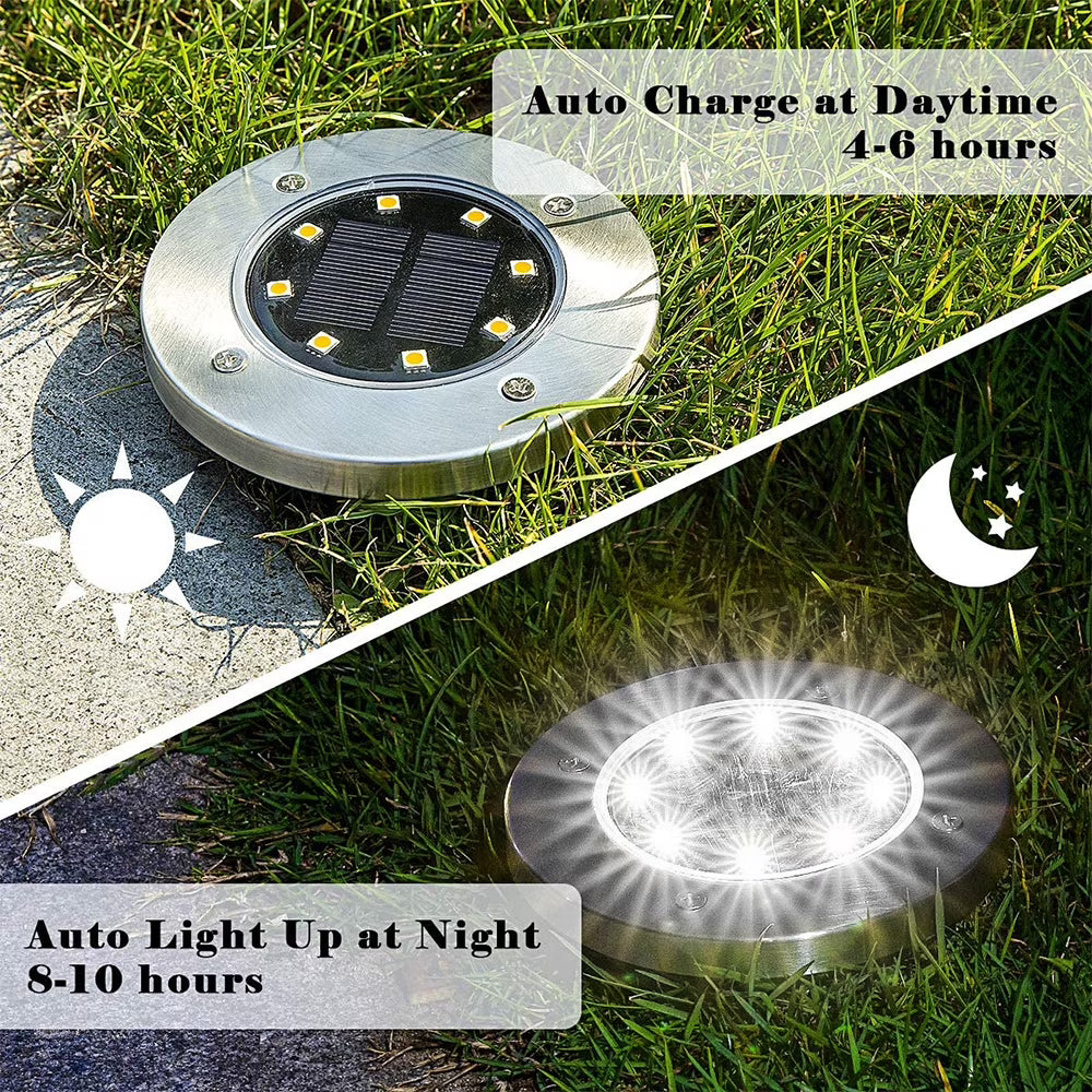 Solar Ground Lights IP65 Garden Pathway - 12Pack