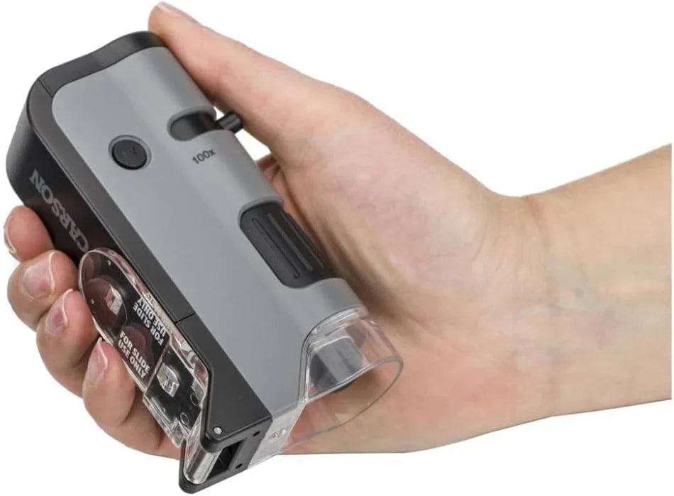 Carson MicroFlip 100x-250x Pocket Microscope with Smartphone Adapter - Gomix Brands Outlet