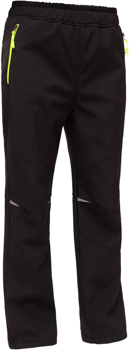MEILONGER Kids Softshell Snow Pants – Waterproof Fleece‑Lined Hiking Trousers
