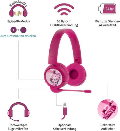 BuddyPhones PopTime Pro Bluetooth Kids Headphones with Volume Limit and Mic - Gomix Brands Outlet