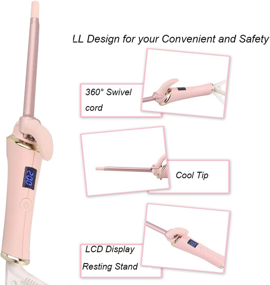 Sammious 9mm Thin Curling Wand Ceramic Barrel Hair Curler