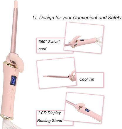 Sammious 9mm Thin Curling Wand Ceramic Barrel Hair Curler
