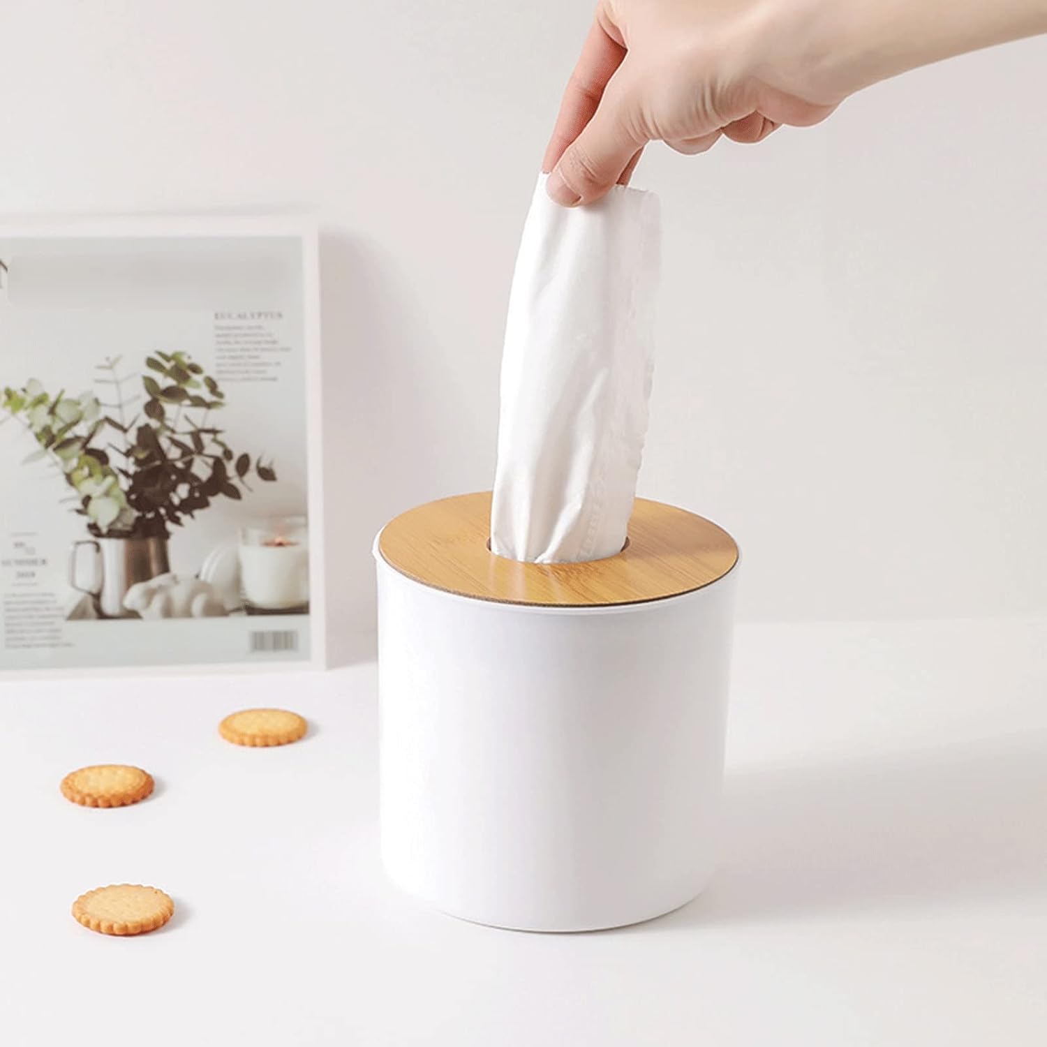 Eco-Friendly Wooden Tissue Holder Napkin Box Home Office