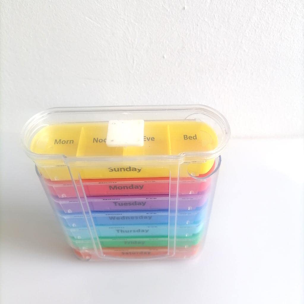 Enakshi 4‑Weekly Pill Organizer with 28 Color‑Coded Compartments – Travel‑Friendly