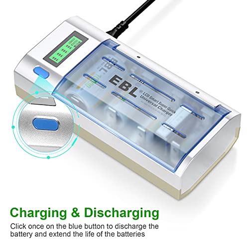 EBL Universal LCD Battery Charger with Discharge Function