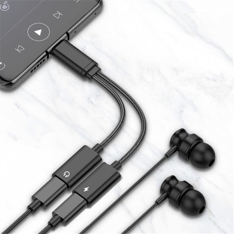 Ownkim 2-in-1 Dual USB-C Audio and Charging Adapter 60W