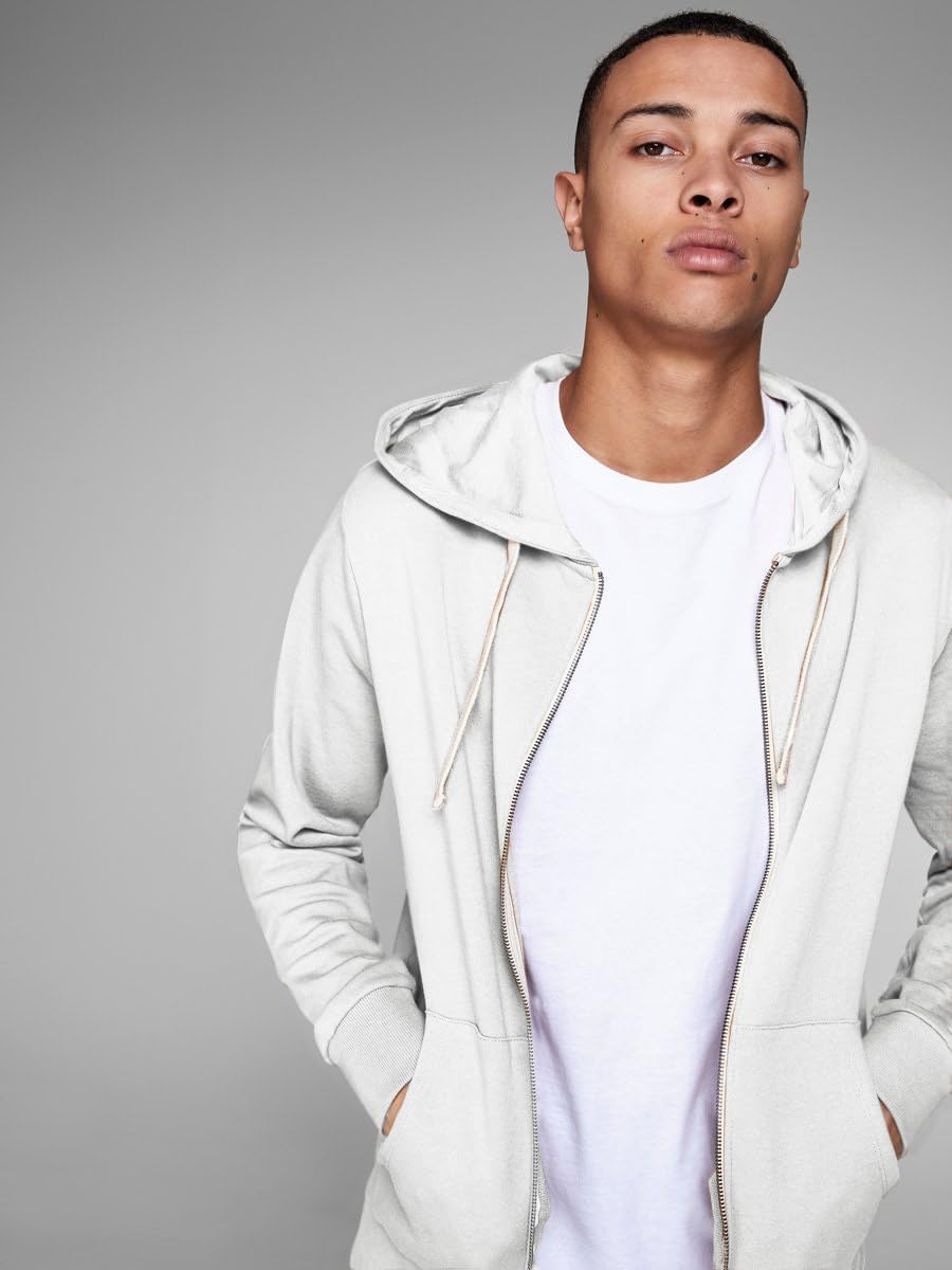 JACK & JONES Men's Zip Hooded Sweatshirt Soft Cotton Blend