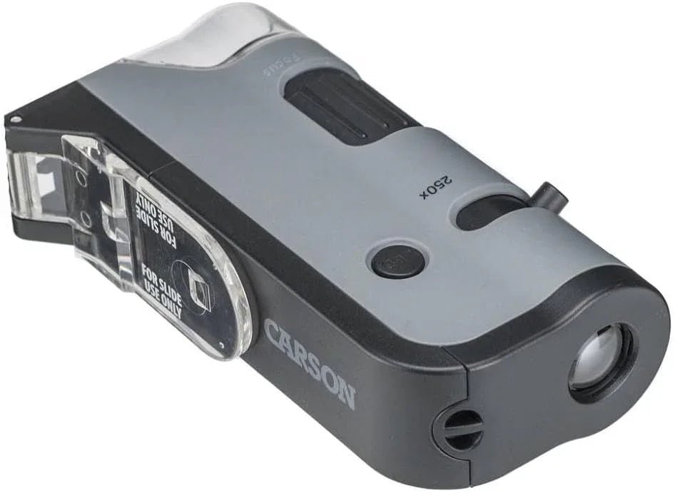 Carson MicroFlip 100x-250x Pocket Microscope with Smartphone Adapter - Gomix Brands Outlet
