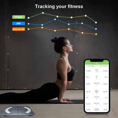 Healthkeep Smart Bluetooth Body Fat Scale – Dark Blue 180lb Capacity