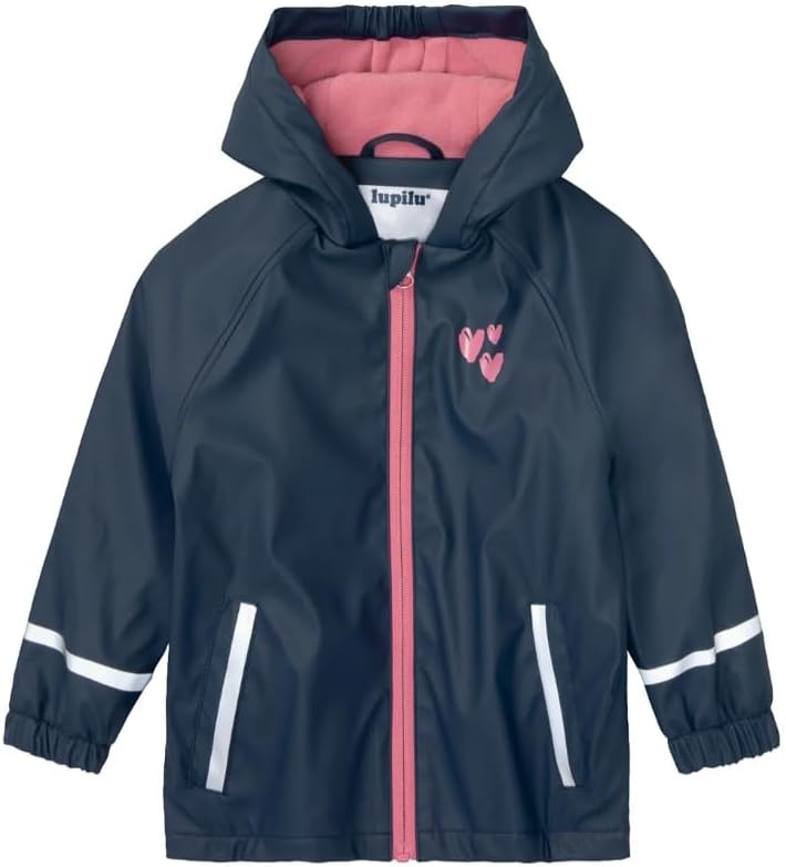 Lupilu Girls' Windproof Waterproof Muddy Jacket with Fleece Interior