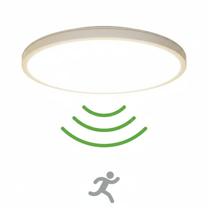 zemty LED Ceiling Light with Radar Motion Sensor 19W 4000K Flat Indoor Lamp 22cm 1800LM Round IP44 for Balcony Cellar Hallway Garage