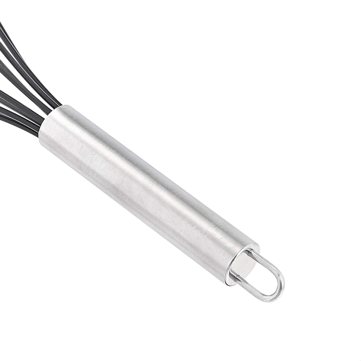 Amazon Basics 3-Piece Stainless Steel Silicone Whisk Set Black