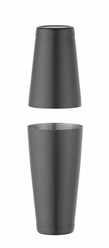 HENDI BarUp Boston Cocktail Shaker: Weighted Stainless Steel, Matte Black Finish