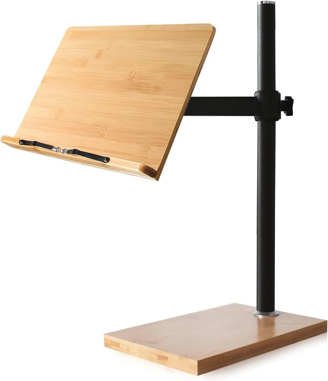 Wishacc Adjustable Bamboo Book Stand with Height & Angle Clips - Gomix Brands Outlet