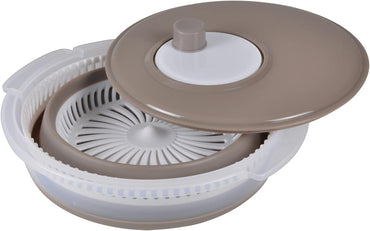 Homéa Essentiel Retractable Plastic Salad Spinner 28x15cm Taupe
