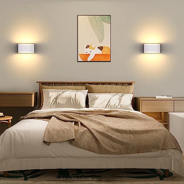Glighone 2-Pack Dimmable LED Wall Sconce Up Down Light Warm White Modern Indoor Lamp