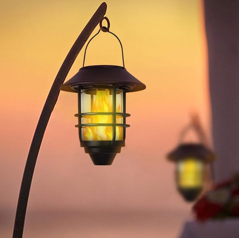 Clearhill 2-Pack Aluminium Solar Wall Lantern – Flickering Flame Outdoor Lights