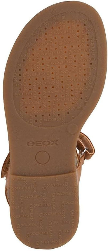 Geox Girls Karly Leather-Style Sandals with Breathable Sole