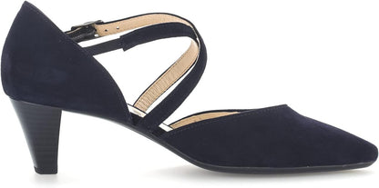 Gabor Women's Blue Atlantic Closed-Toe Leather Pump with 2‑inch Heel