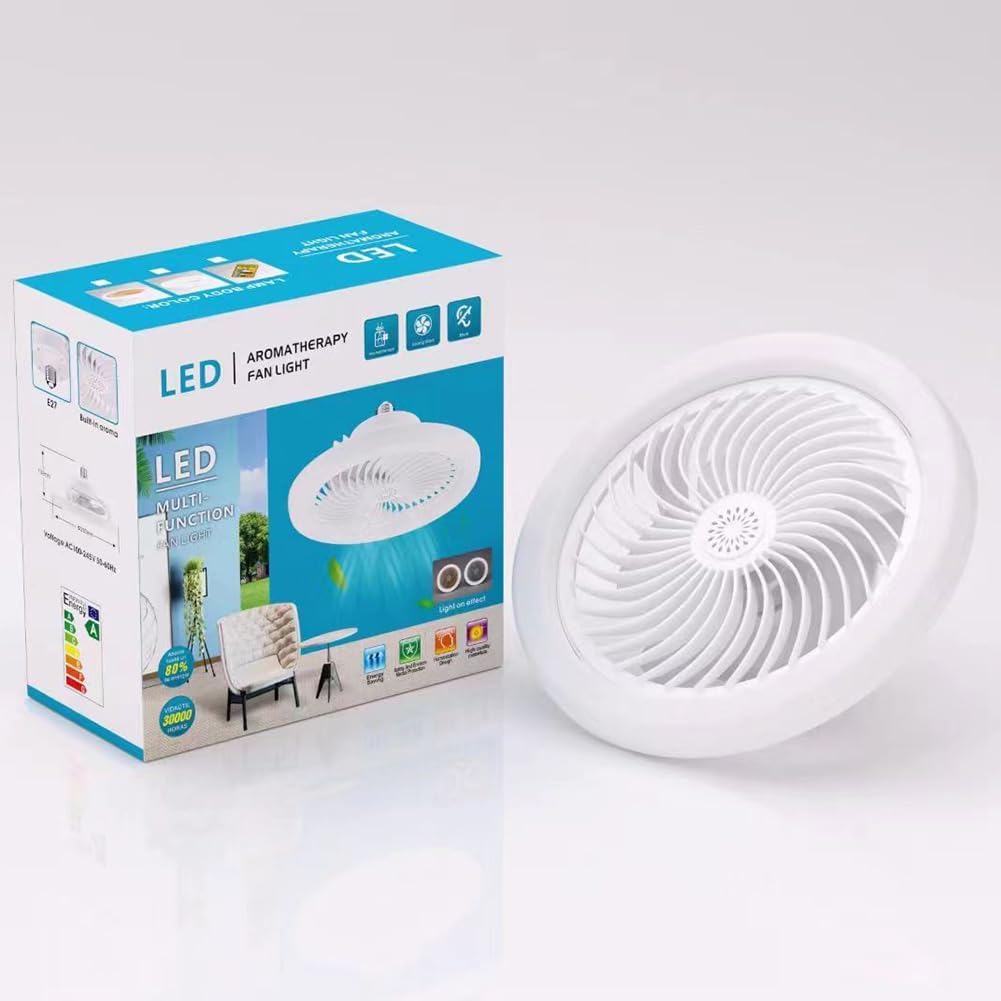 Umikk Ceiling Fan with Light Remote Control Timer 28 cm White 40 W