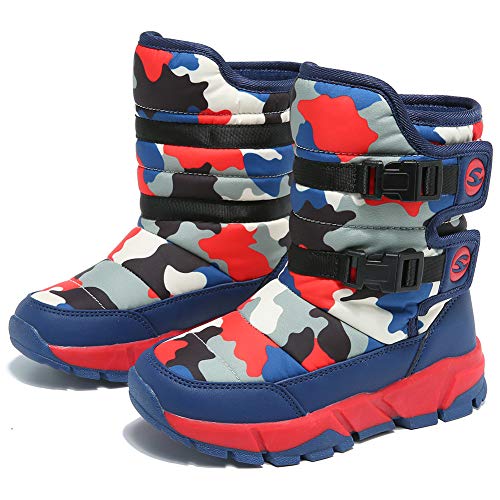 UBFEN Girls Winter Snow Boots: Warm, Waterproof, Slip-Resistant High-Top Shoes