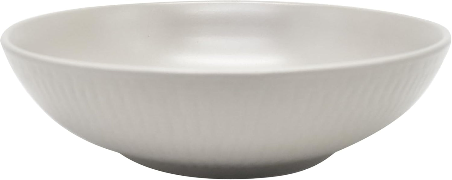 ECHTWERK Vintage Blanka 18-Piece Stoneware Dinnerware Set for 6, Cream Embossed