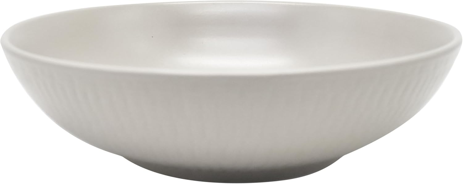 ECHTWERK Vintage Blanka 18-Piece Stoneware Dinnerware Set for 6, Cream Embossed