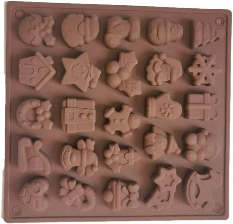 25-Cavity Christmas Silicone Chocolate Mould – Non-Stick Baking Tray - Gomix Brands Outlet