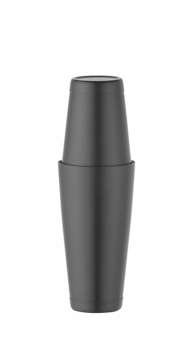 HENDI BarUp Boston Cocktail Shaker: Weighted Stainless Steel, Matte Black Finish