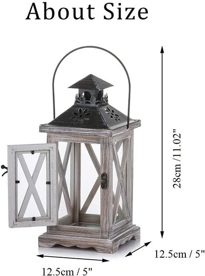 Romadedi Wooden Lantern Candle Holder