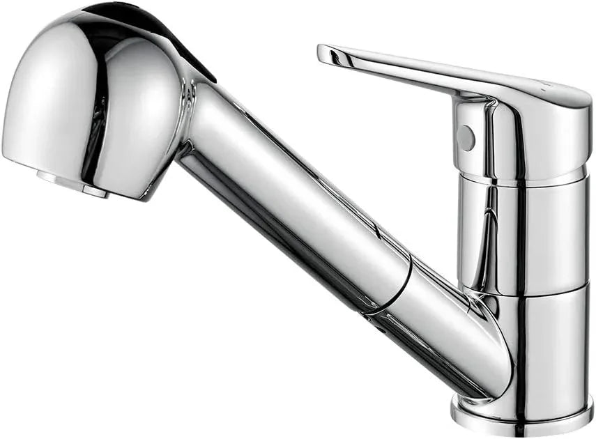 Ibergrif M14550 Kitchen Tap with Shower, Low Spout Sink Tap, 360° Rotatable Kitchen Sink Faucet, Chrome, Silver - Gomix Brands Outlet