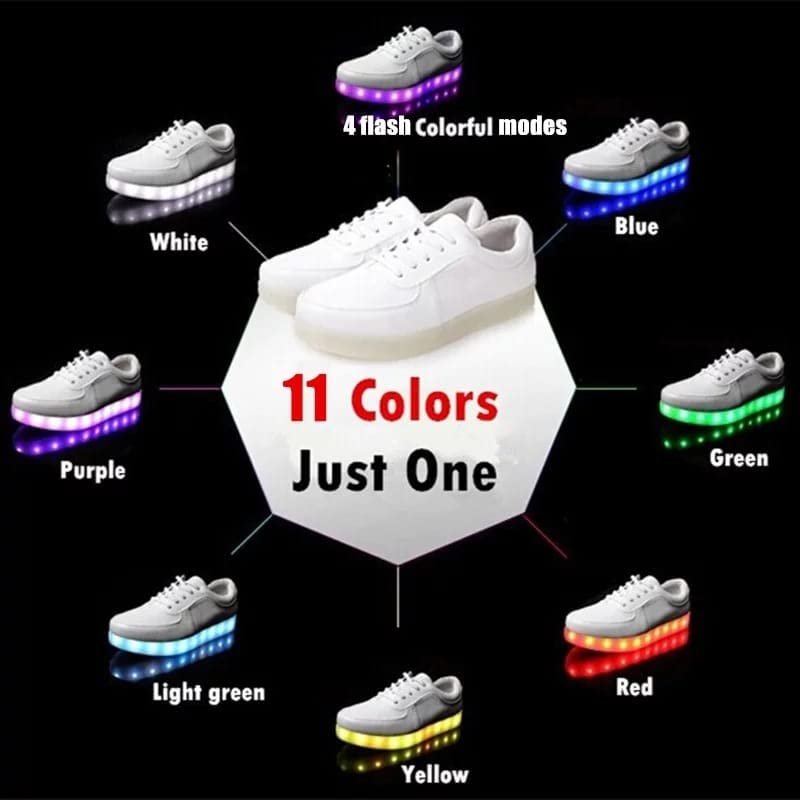 LED Light-Up Casual Shoes for Men – Vibrant Colors, USB Rechargeable