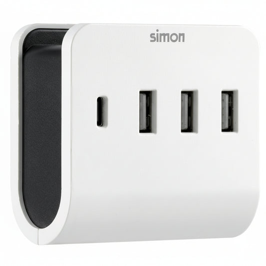 Simon 3-USB-A + 1-USB-C Multi-Port Adapter with Smartphone Stand