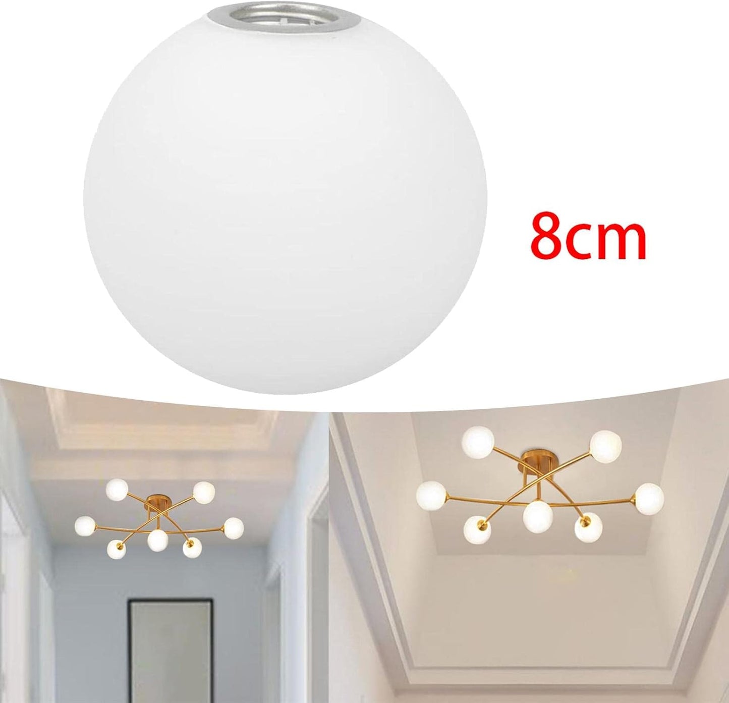 LOVIVER 8cm Glass Ball Lamp Shade for G9 Bulb