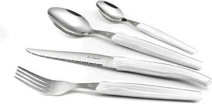 Lou Laguiole Rising Sun 24-Piece White Cutlery Set for Six