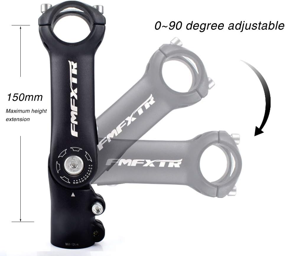 FOMTOR 110mm Adjustable Bike Stem 0-90° Angle for 25.4mm Handlebars
