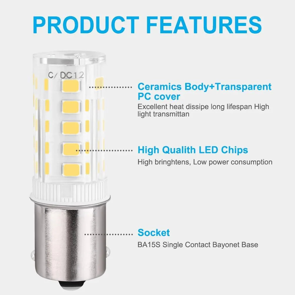 HRYSPN 4-Pack 1156 BA15S LED Bulb 12V-24V Daylight White - Gomix Brands Outlet