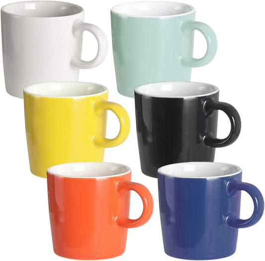 homEdge Porcelain Espresso Demitasse Cup Set – Assorted Colors