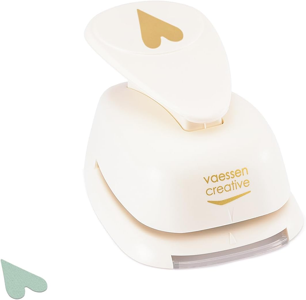 Vaessen Creative Heart Motif Punch – 3 × 4.2 cm Craft Paper Cutter