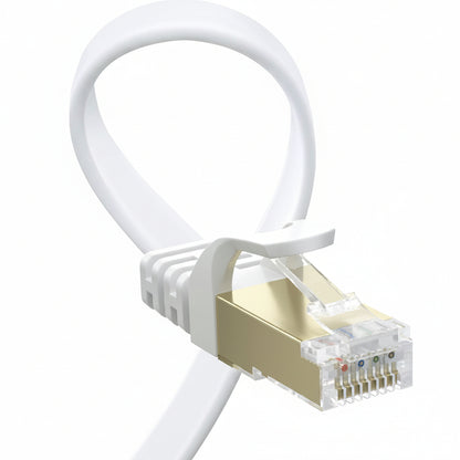 BUSOHE Cat 8 Ethernet Cable 4 m Flat High Speed 40Gbps RJ45 LAN Network Patch Cord White