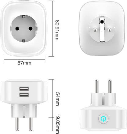 GHome Smart WiFi Socket with 2 USB 16A SP112-2 2-Pack