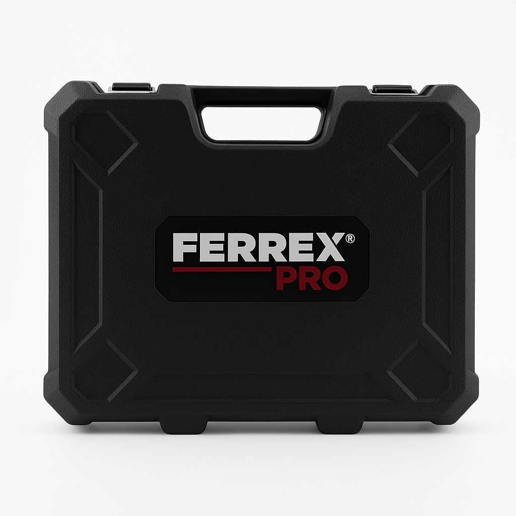 Ferrex Pro 20V Cordless Brushless Drill: Powerful 65 Nm, 2-Speed Gearbox, LED