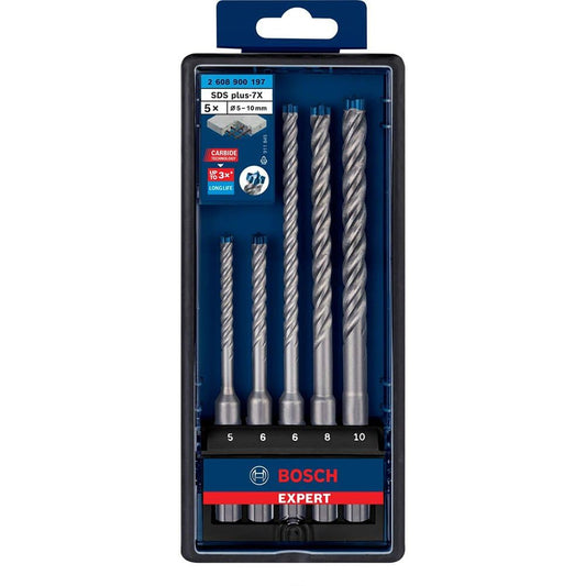 Bosch Expert SDS Plus-7X Hammer Drill Bit Set for Concrete Masonry