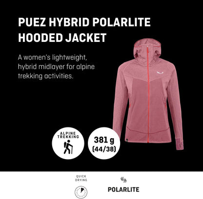 Salewa Puez Hybrid Polarlite Hooded Women's Softshell Fleece Jacket
